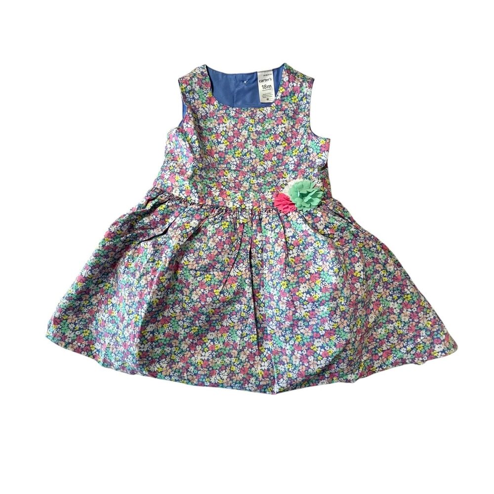 Carter's Dress Baby Girl 2 mo. Floral Rosette Easter NWT 12 Month